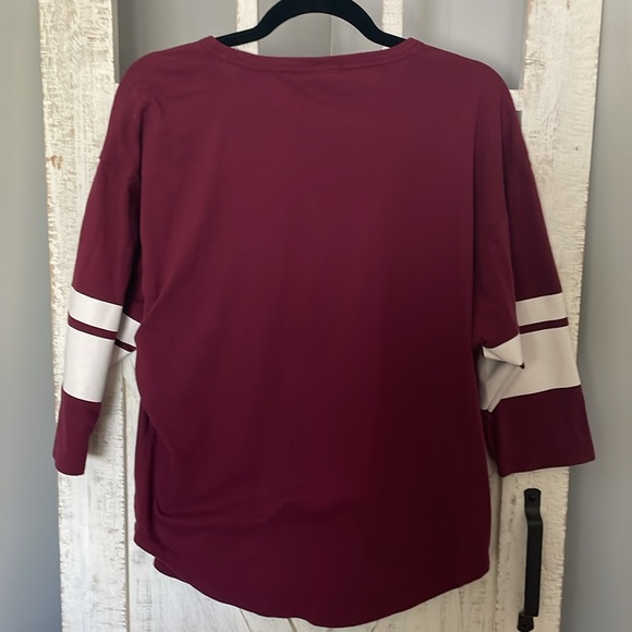 PINK Victoria’s Secret Women's Shirt with Striped Sleeve - Picture 6 of 6